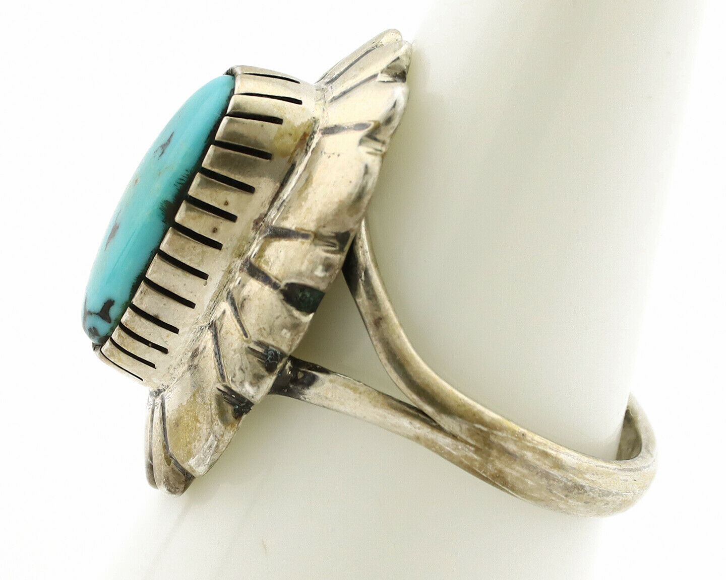 Navajo Ring .925 Silver Arizona Turquoise Signed M Montoya C.80's