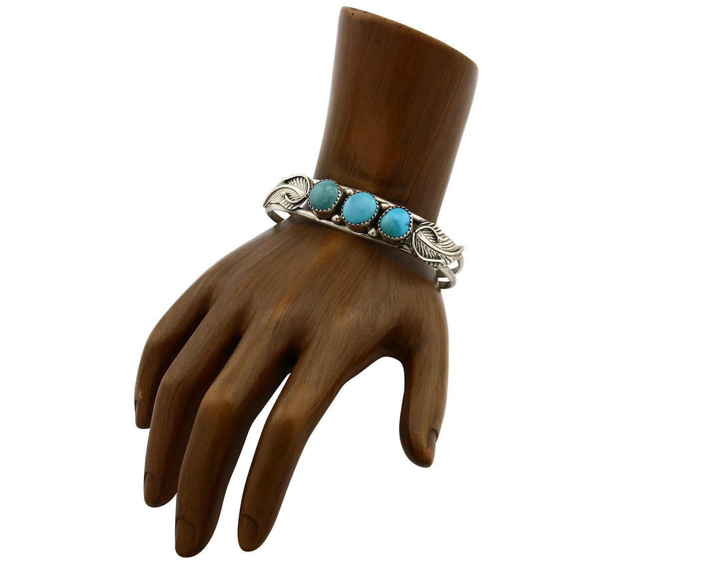 Navajo Bracelet .925 Silver Turquoise Mountain Signed RKFE C.80's