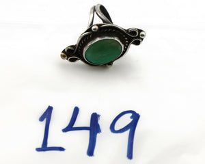 Navajo Ring .925 Silver Kingman Turquoise Native American Artist C.80's