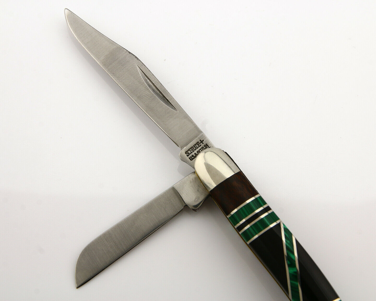 Navajo Pocket Knife Handmade Inlaid Gemstone .925 Silver & SS Circa 80's