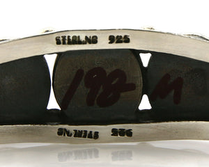Navajo Bracelet .925 Silver Carnelian Gemstones Handmade Native Artist C.80's