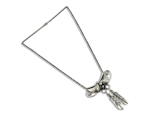 Navajo Handmade Feather Necklace .925 Silver 18 in. Long
