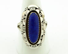 Navajo Handmade Ring 925 Silver Natural Lapis Lazuli Artist Signed RMJ C.80's