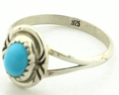 Navajo Ring 925 Silver Blue Turquoise Native American Artist C.80's