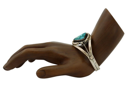 Women Navajo Bracelet 925 Silver Blue Gem Turquoise Signed Philip Zachary C.80's