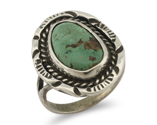 Navajo Handmade Ring 925 Silver Southwest Turquoise Native Artist C.80's