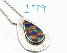 C. 1980's Navajo Signed "H" Natural Gemstone Pin or Pendant .925 Silver
