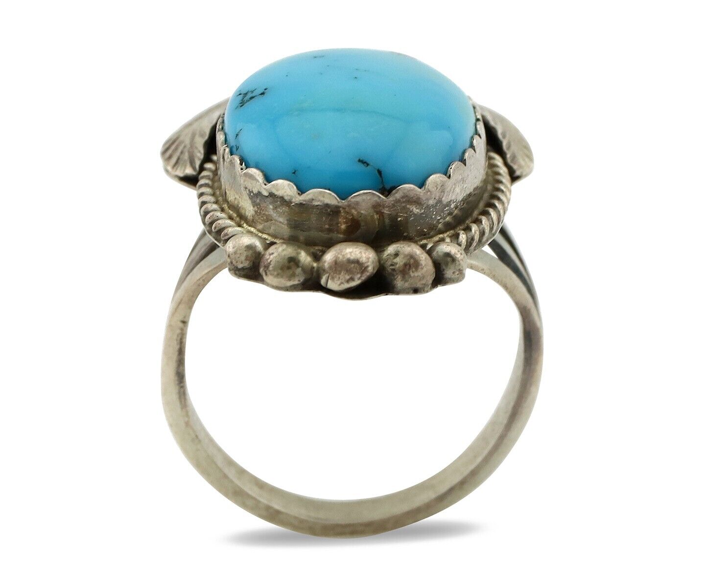Navajo Ring 925 Silver Natural Morenci Turquoise Artist Signed Justin Morris C80