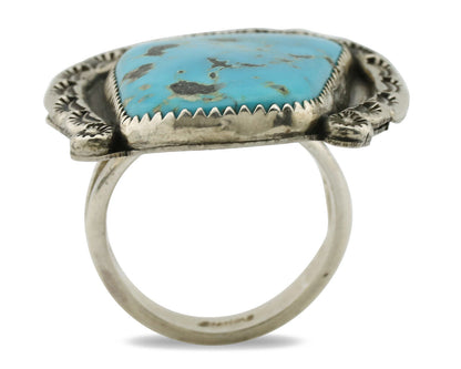 Navajo Horse Shoe Ring 925 Silver Bisbee Turquoise Native Artist C.80's