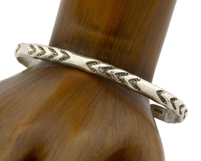 Navajo Bracelet .925 Silver Hand Stamped Artist Signed Montoya C.80's