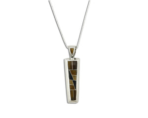 Women's Navajo Necklace Inlaid Gemstone .925 Silver Signed AS