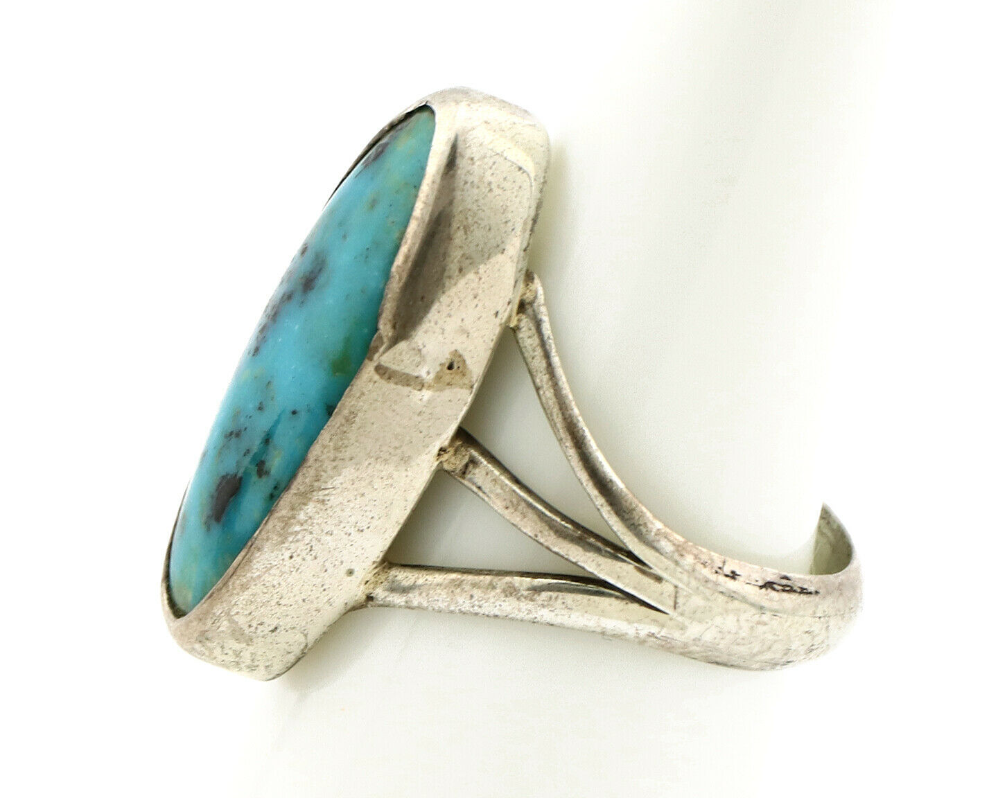 Navajo Ring .925 Silver Arizona Turquoise Native American Artist C80s