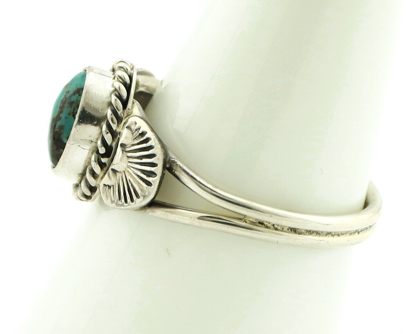 Navajo Ring 925 Silver Blue Turquoise Native Artist C.80's