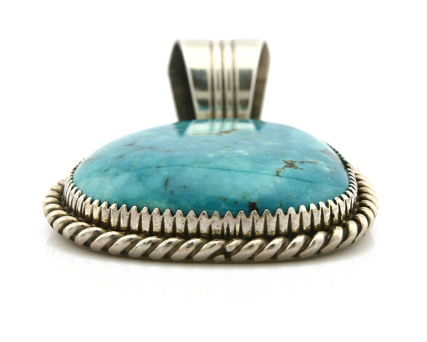 Navajo Pendant Turquoise Mountain .925 Silver Signed LTB C.80's