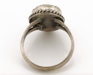Navajo Ring .925 Silver Natural Blue Turquoise Native American Artist C.1980's