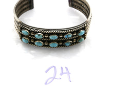 Women's Navajo Bracelet .925 Silver Natural Turquoise Cuff C.80's Handmade