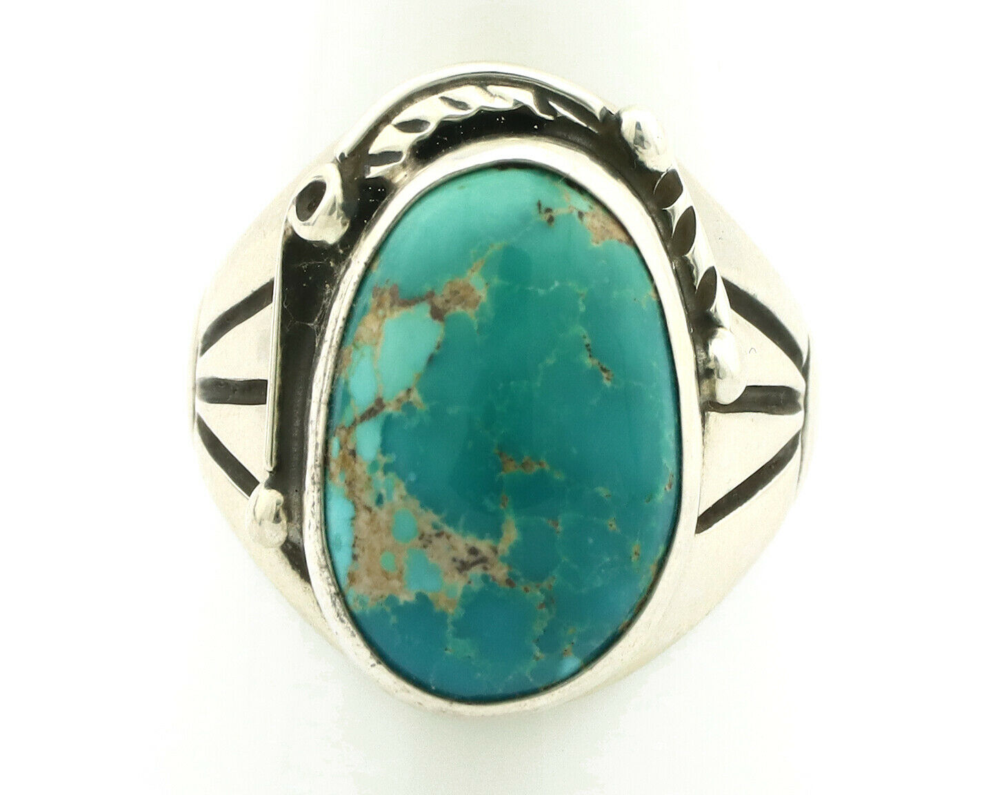 Navajo Ring .925 Silver Blue Southwest Turquoise Native Artist C.80's