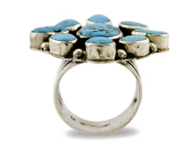 Navajo Ring .925 Silver Sleeping Beauty Turquoise Signed MB C.80's