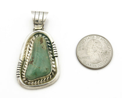 Navajo Pendant .925 Silver Royston Turquoise Signed Artist NS C.80's