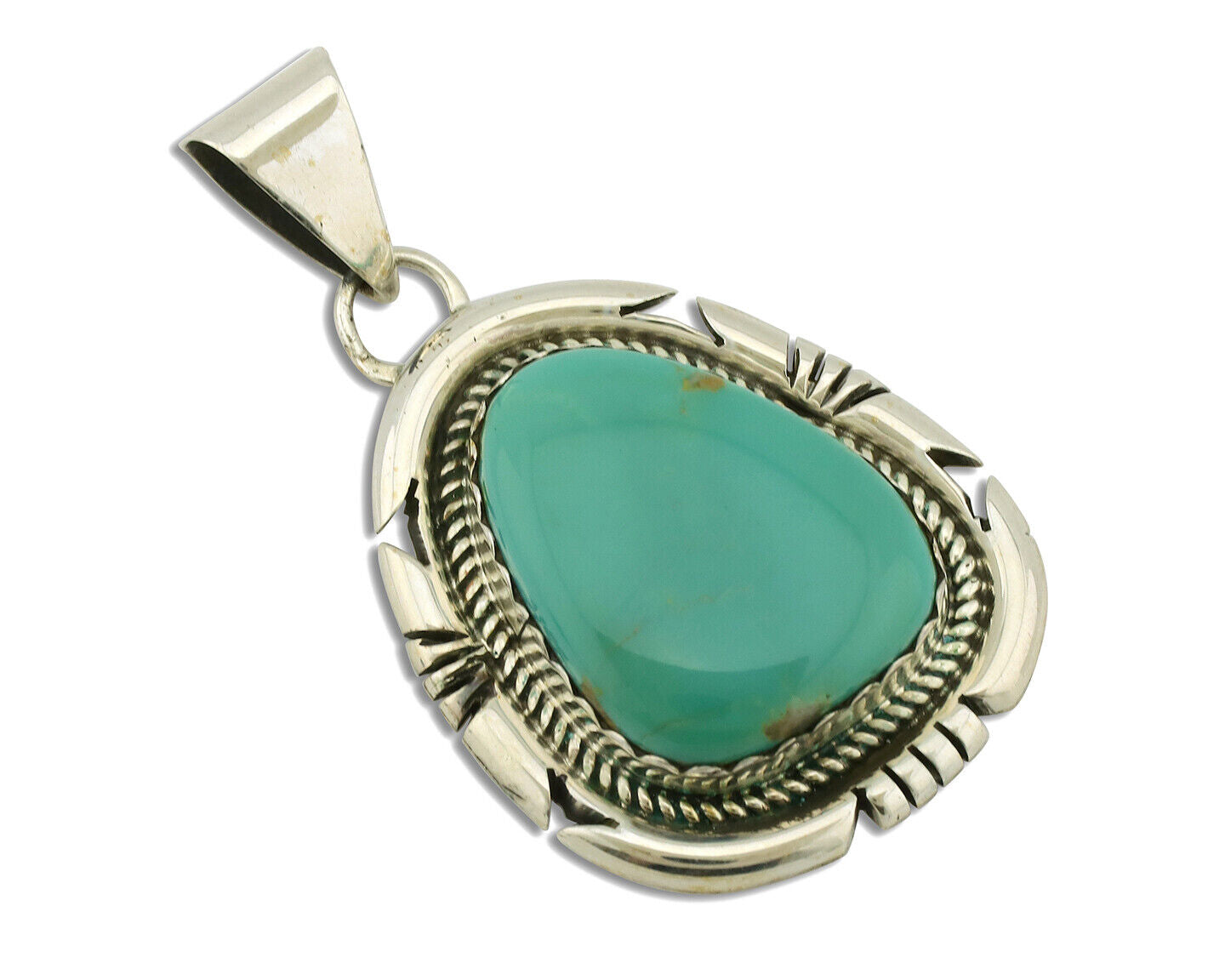 Navajo Necklace .925 Silver Arizona Turquoise Signed Jon McCray C.1980's