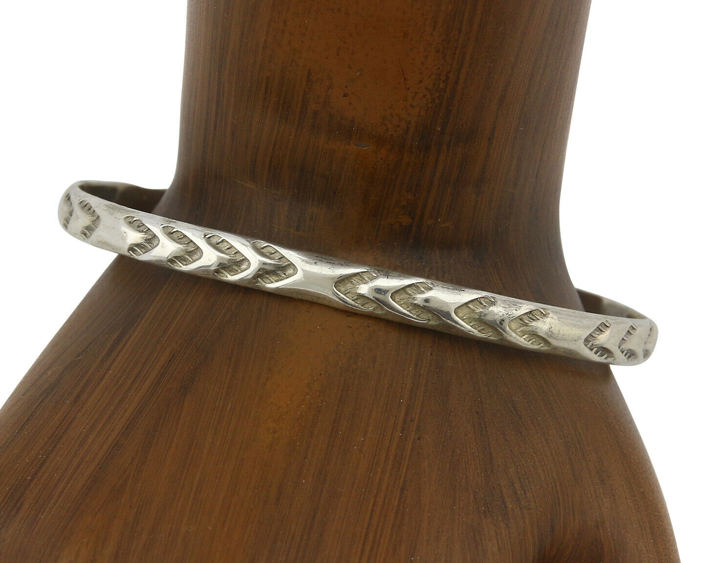 Navajo Bracelet .925 Silver Hand Stamped Arrow Head Artist Montoya C.80's