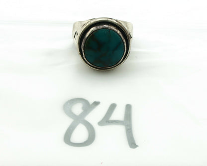 Navajo Ring .925 Silver Spiderweb Turquoise Native Artist C.80's