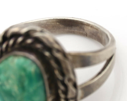 Navajo Ring .925 Silver Green Turquoise Native Artist C.1980's