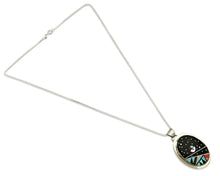 Navajo Necklace .925 Silver Natural Gemstone Artist Signed G C.80's
