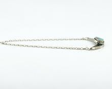 Navajo Necklace .925 Silver Turquoise Hand Stamped Signed FA C.80's