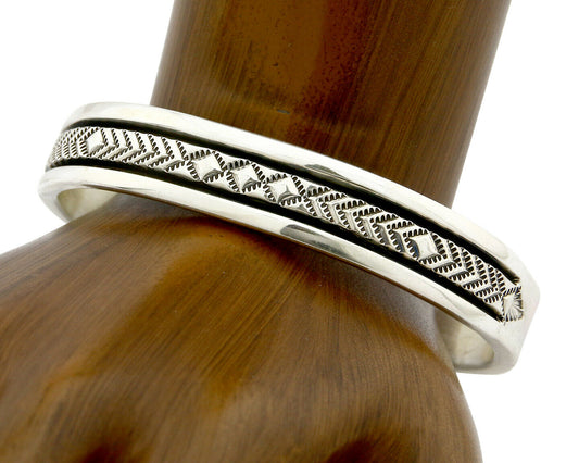 Navajo Handmade Bracelet .925 Silver Native Artist Signed Morgan C.80's