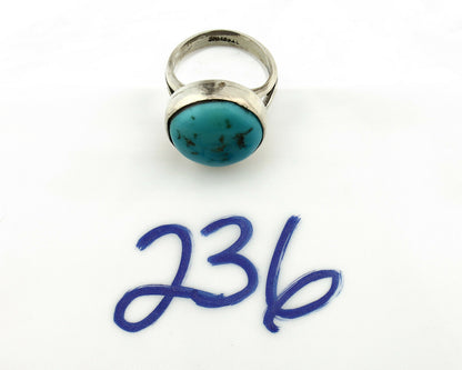 Navajo Ring .925 Silver Natural Blue Turquoise Signed Apache C.80's