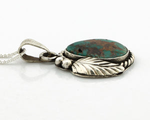 Navajo Necklace 925 Silver Damele Turquoise Native American Artist Signed C.80's