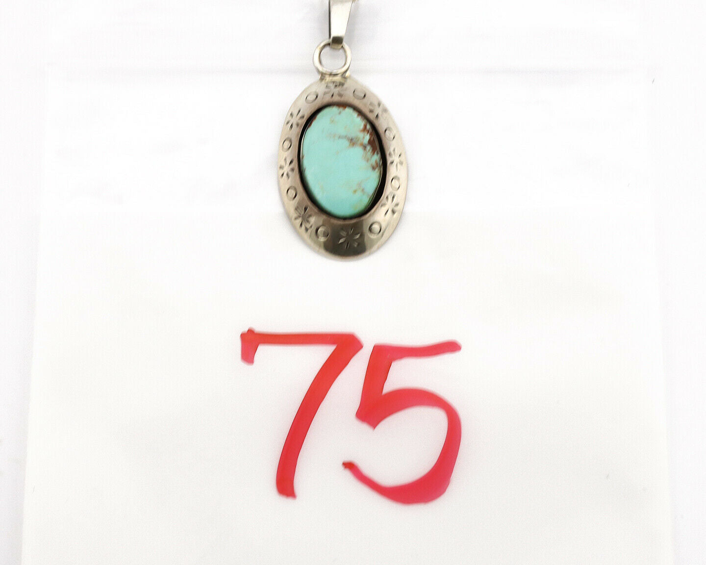 Navajo Necklace .925 Silver Kingman Turquoise Native American C.1980's