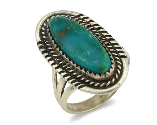 Navajo Ring 925 Silver Southwest Blue Turquoise Artist Signed Begay C.80's
