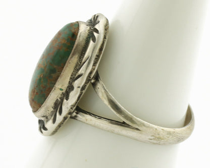 Navajo Ring .925 Silver Natural Mined Turquoise Artist Signed C.80's