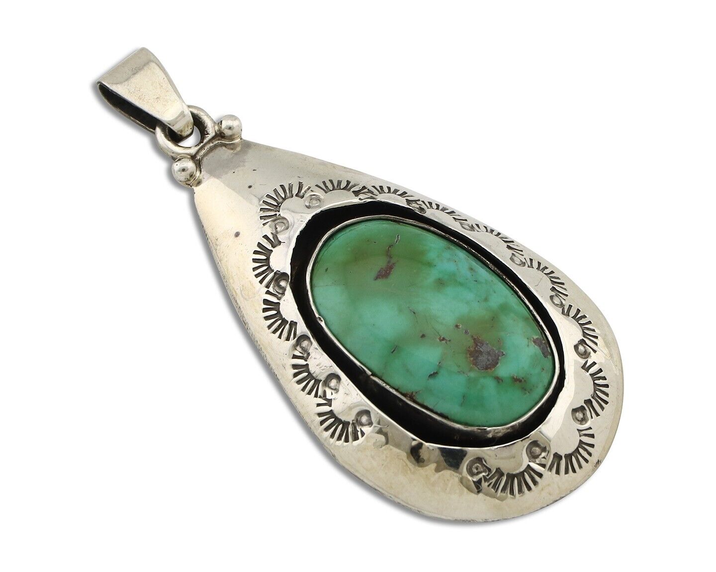 Navajo Pendant 925 Silver Royston Turquoise Artist Signed C Montoya C.80's