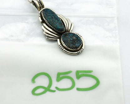 Navajo Necklace .925 Silver Lone MTN Turquoise Doug Zachary C.80's