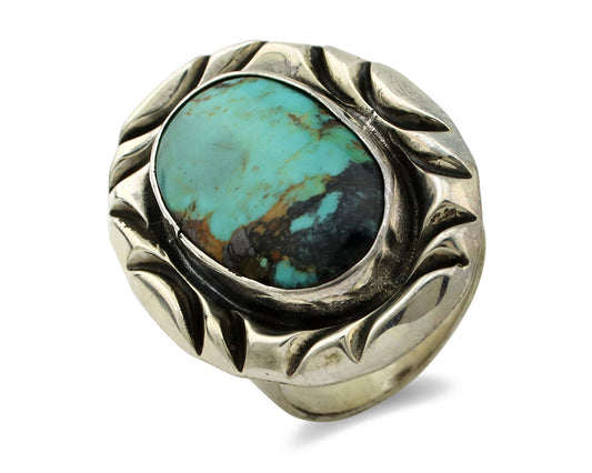 Navajo Ring 925 Silver Turquoise Mountain Artist Signed C Montoya C.80's