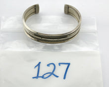 Navajo Bracelet .925 Silver Handmade Hand Stamped Signed Artist TAHE Circa 1980s