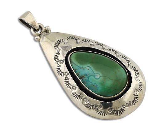 Navajo Pendant 925 Silver Royston Turquoise Artist Signed C Montoya C.80's