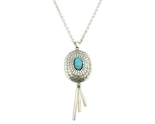 Navajo Necklace .925 Silver Turquoise Artist Signed Alvin Yazzie C.80's