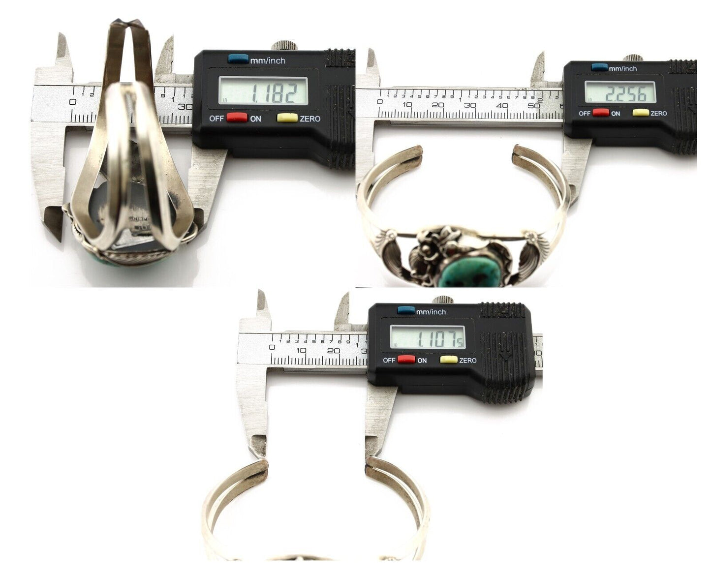 Navajo Cuff Bracelet 925 Silver Natural Blue Turquoise Artist Signed Tom Willeto