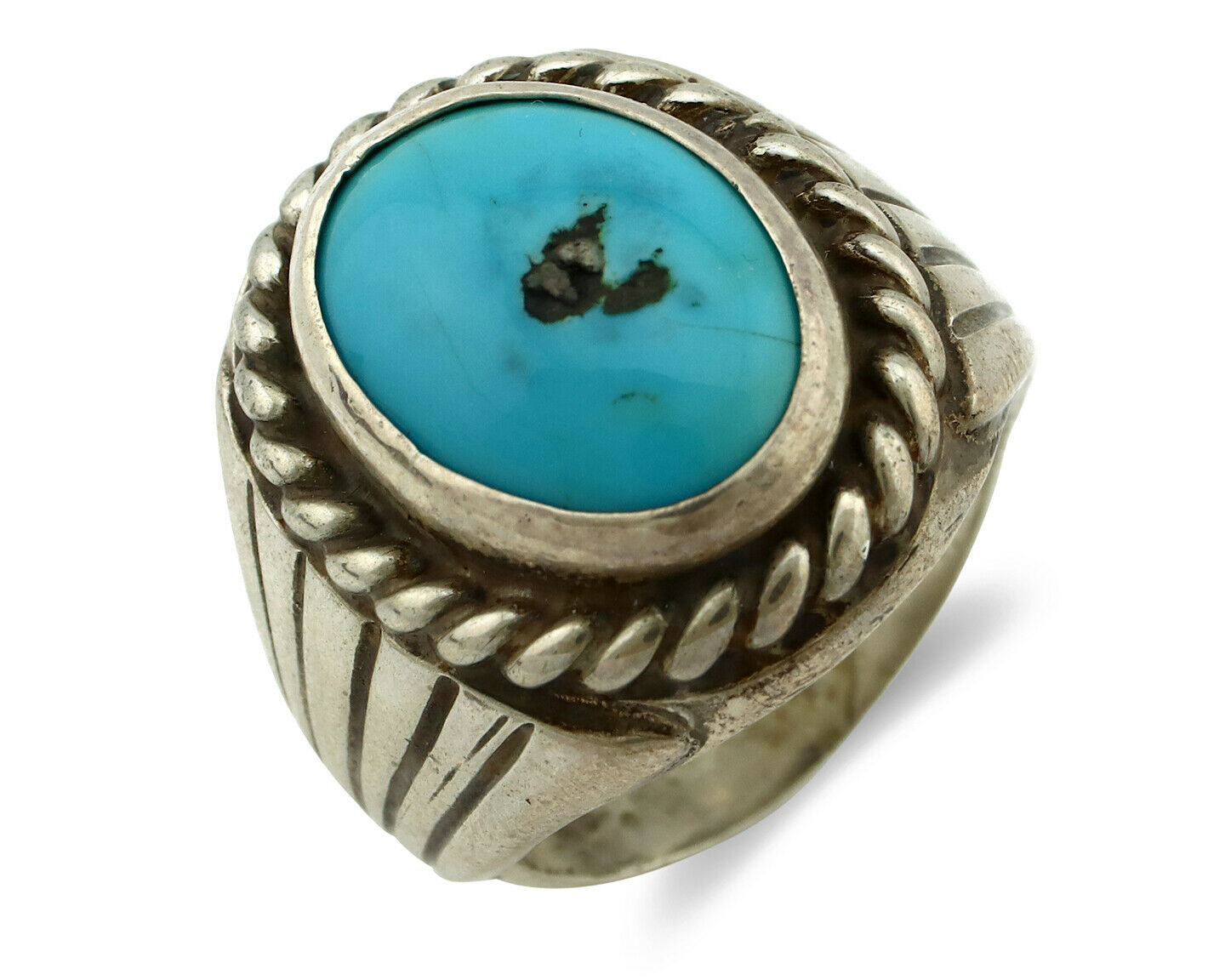 Navajo Ring .925 Silver Blue Southwest Artist Signed C Montoya C.80's