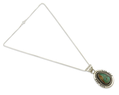 Navajo Necklace .925 Silver Kingman Turquoise Signed JP C.1980's