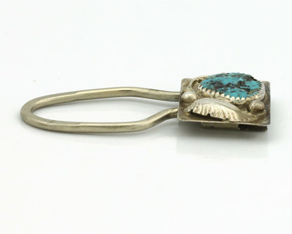 Navajo Key Chain .925 Silver Kingman Turquoise Native American Artist C.1980's