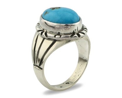 Navajo Ring .925 Silver Blue Southwest Turquoise Native Artist C.80's