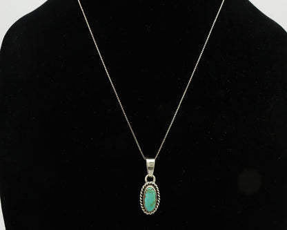 Navajo Necklace .925 Silver Arizona Turquoise Artist Gecko C.1980's