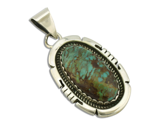 Navajo Necklace .925 Silver Arizona Turquoise Signed Jon McCray C.1980's