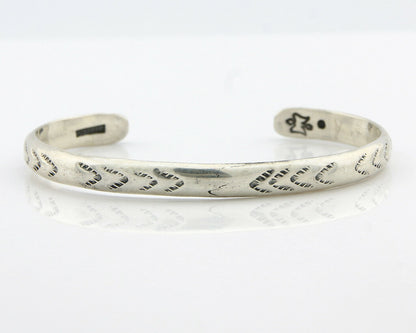 Navajo Bracelet .925 Silver Hand Stamped Arrow Head Artist Montoya C.80's