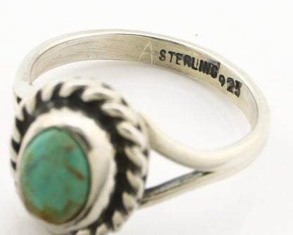 Navajo Ring .925 Silver Kingman Turquoise Artist Signed Gecko C.90's